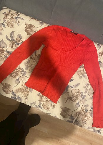 Bershka Bershka Kırmızı Kadın Kazak