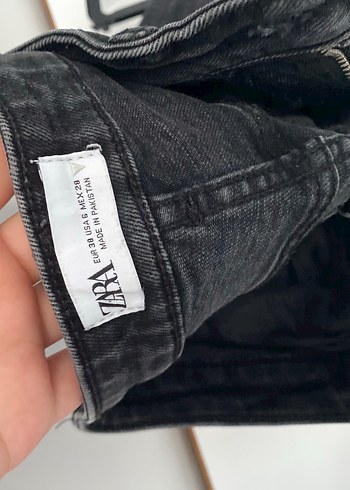 Zara Kadın Siyah Midi Boy Kot Pantolon