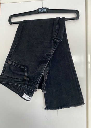 Kadın Siyah Midi Boy Kot Pantolon