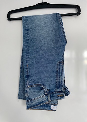 Kadın Mavi Midi Denim Jean