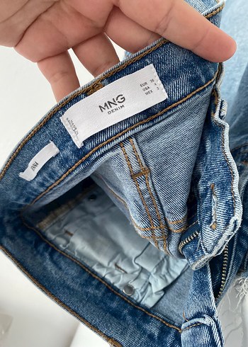 Mango Kadın Mavi Midi Denim Jean