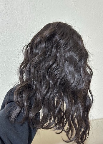 Parlak Siyah Dalgalı Kadın Peruk - Görsel 2