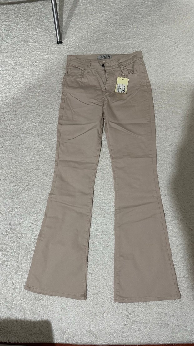 Bej Kadın İspanyol Pantolon - Görsel 3