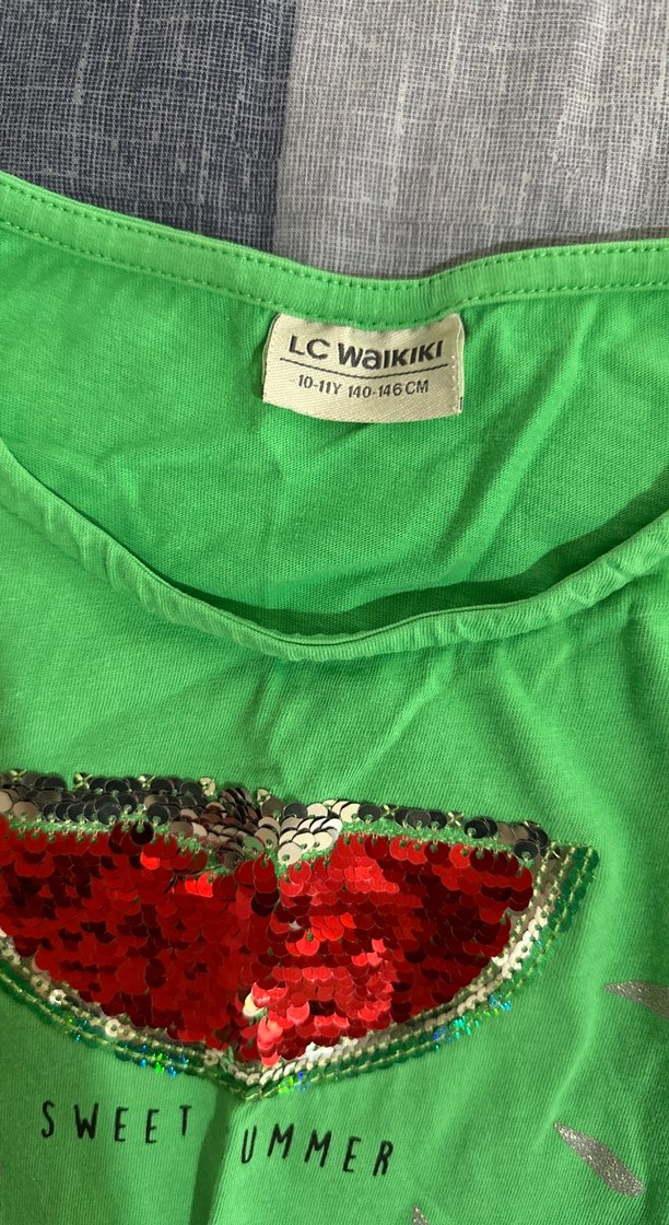 Kız Çocuk LCW Kısa Kollu Yeşil Elbise - Görsel 3