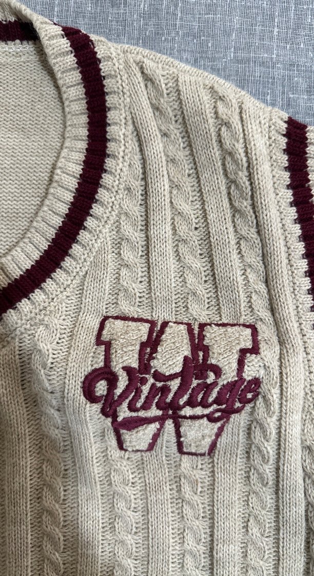 Nakışlı V Yaka Örgü çocuk Süveter DeFacto - Görsel 2