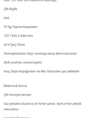 Beden camel Renk Pilsan 24 volt akülü araba