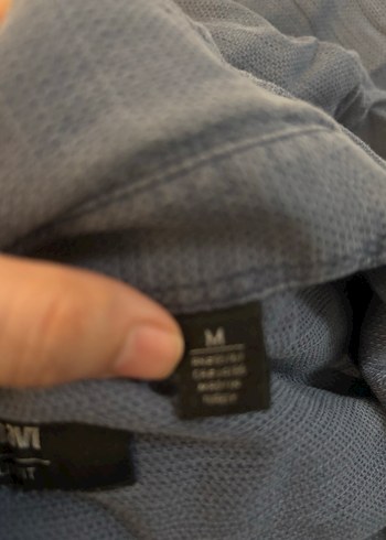 Mavi Keten Uzun Kollu Rahat Kesim Erkek Gömlek - Görsel 5