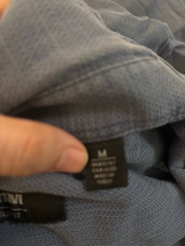 Mavi Keten Uzun Kollu Rahat Kesim Erkek Gömlek - Görsel 5