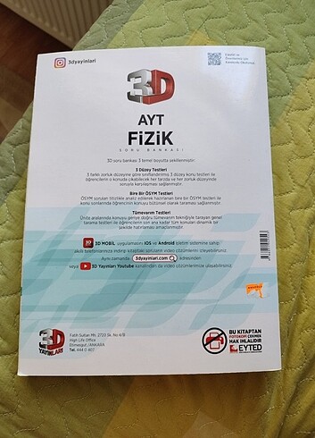  Beden 3d ayt fizik soru Bankası 