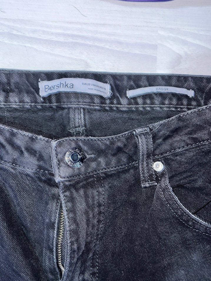 Siyah Kadın Salaş Midi Boy Jean Pantolon - Görsel 2