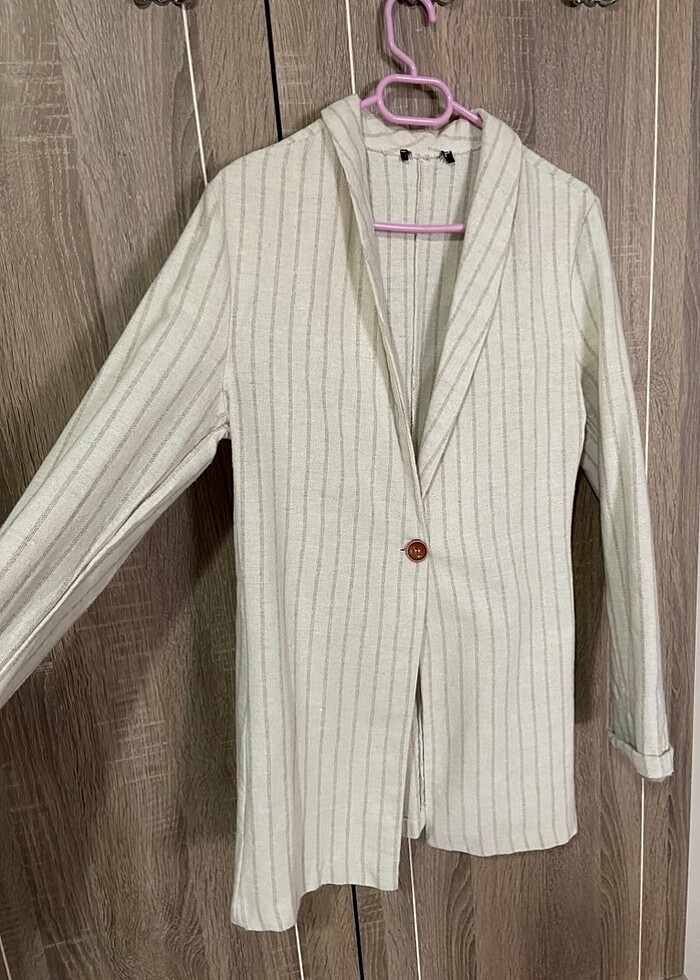 Kadın Çizgili Blazer Ceket - Görsel 2