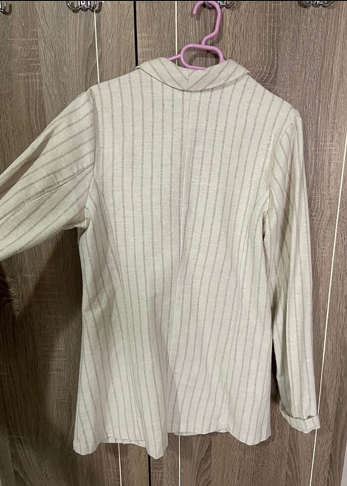 Kadın Çizgili Blazer Ceket - Görsel 4