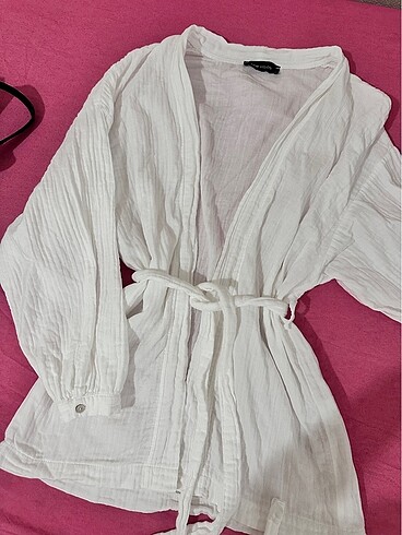 LC Waikiki Beyaz Keten Kimono