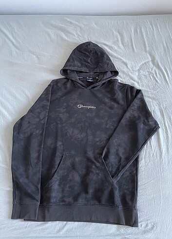 m Beden gri Renk Erkek koyu gri champion marka m beden kapüşonlu sweatshirt