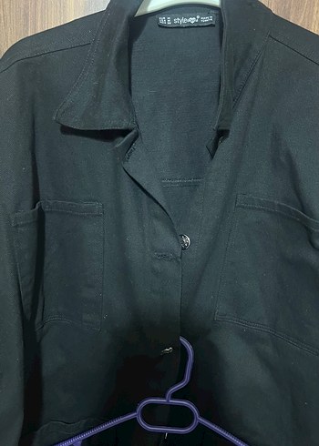 Siyah Düğmeli Hamile Kot Ceket - Görsel 2