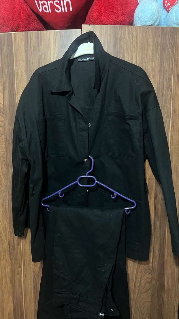 Siyah Düğmeli Hamile Kot Ceket - Görsel 3