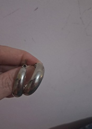 Bej Gri Minimalist Midi Küpe - Görsel 3