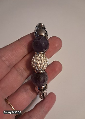 Mor Boncuklu Yılan Desenli Bileklik - Görsel 4