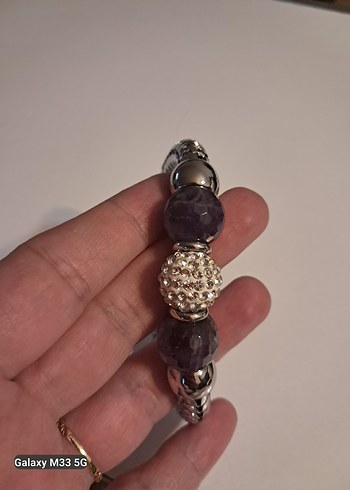 Mor Boncuklu Yılan Desenli Bileklik - Görsel 3