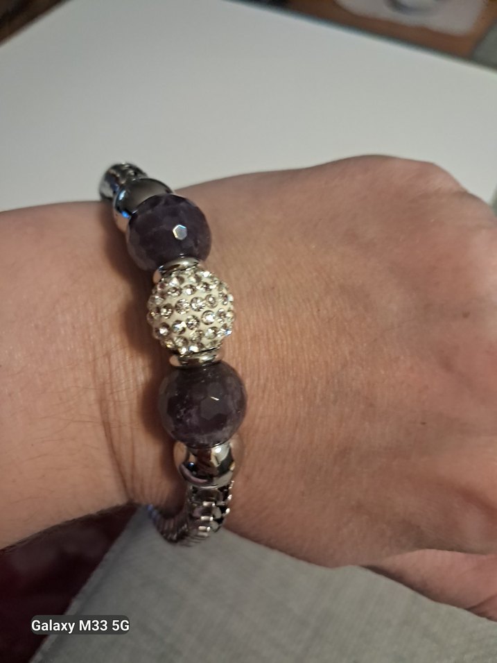 Mor Boncuklu Yılan Desenli Bileklik - Görsel 5