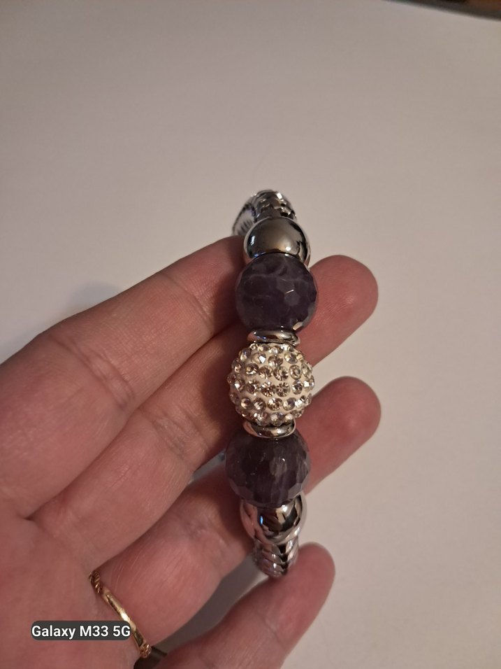 Mor Boncuklu Yılan Desenli Bileklik - Görsel 3