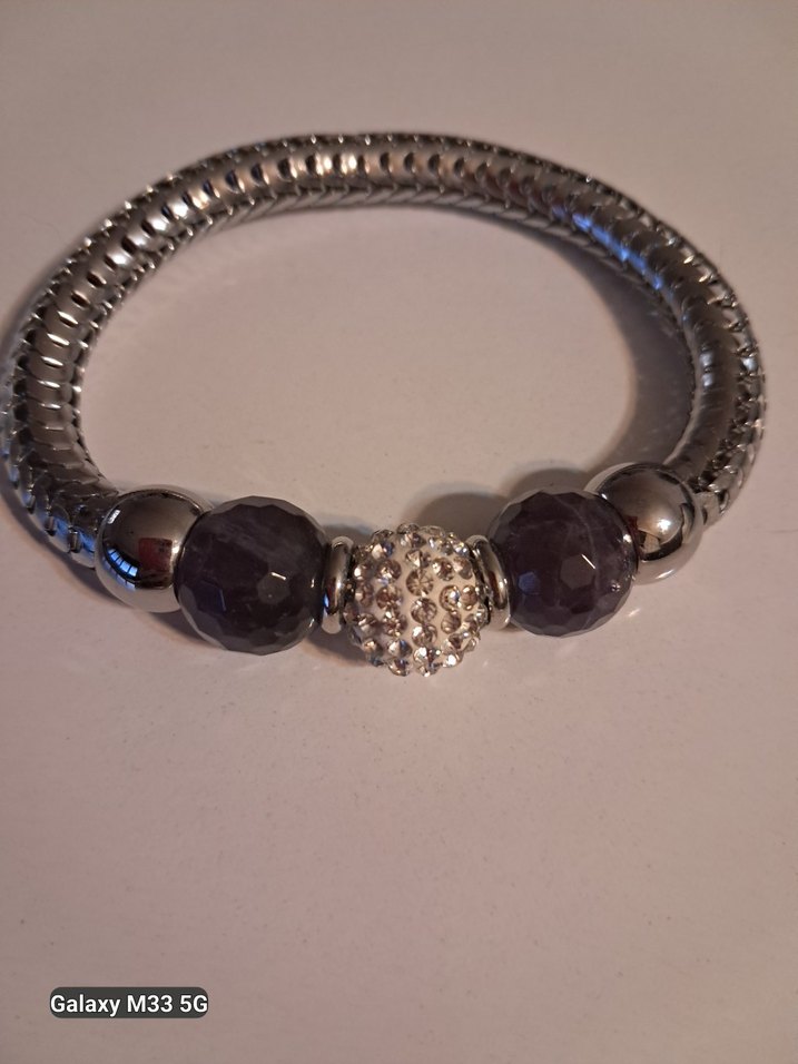 Mor Boncuklu Yılan Desenli Bileklik - Görsel 2