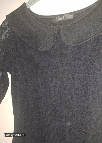 Siyah Dantelli Uzun Kollu Midi Elbise - Görsel 2