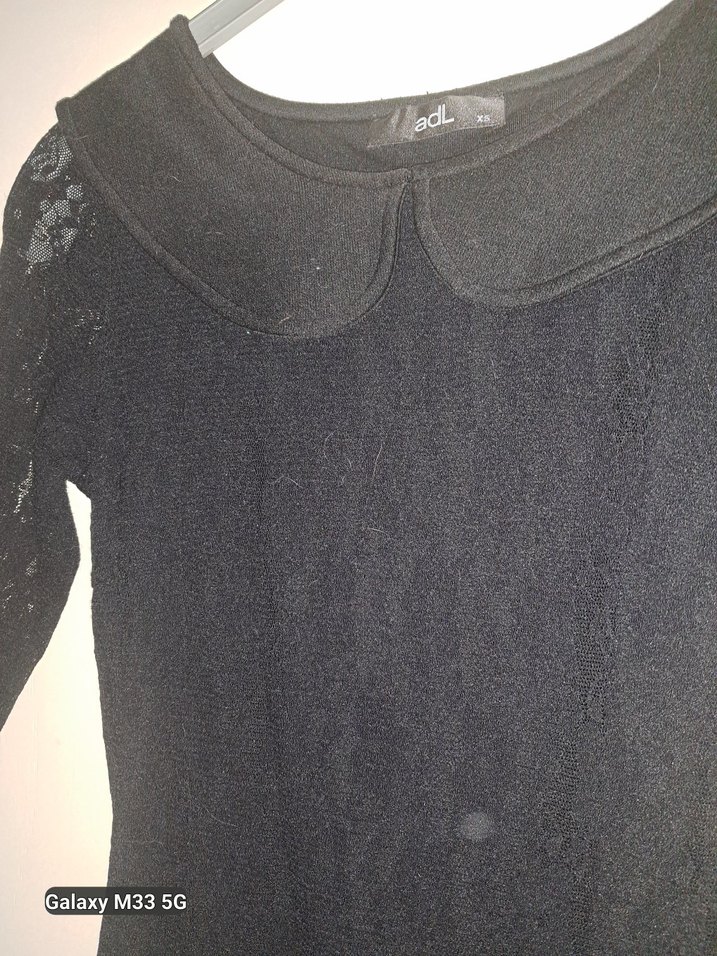 Siyah Dantelli Uzun Kollu Midi Elbise - Görsel 2