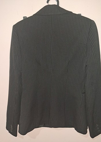 Özdem Siyah Çizgili Kadın Blazer Ceket - Görsel 4