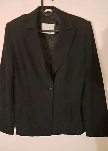 Siyah Kadın Ofis Blazeri Düğmeli - Görsel 2