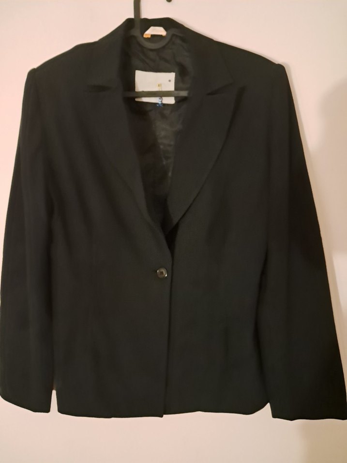 Siyah Kadın Ofis Blazeri Düğmeli - Görsel 2