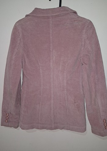 Pembe Kadife Mini Kadın Blazer Ceket - Görsel 4