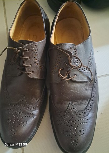 Vintage Love Koyu Kahverengi Brogue Deri Ayakkabi