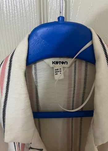 Koton, Çizgili Bağlamalı Kısa Kollu Gömlek - Görsel 2