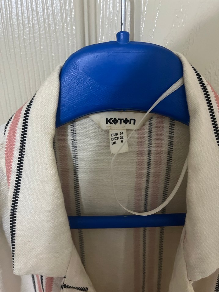 Koton, Çizgili Bağlamalı Kısa Kollu Gömlek - Görsel 2