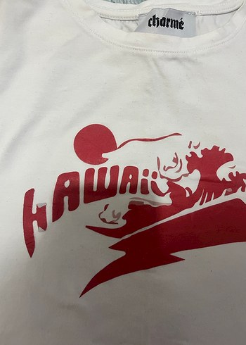 Beyaz Baskılı Kısa Kollu Kadın Tişört - Görsel 3