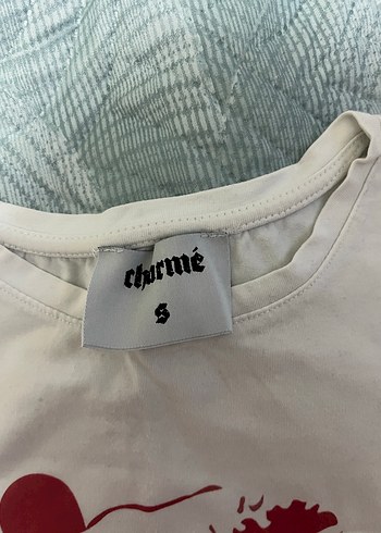 Beyaz Baskılı Kısa Kollu Kadın Tişört - Görsel 2