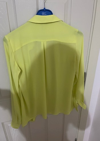 Mango Sarı Düğmeli Uzun Kollu Kadın Gömlek - Görsel 3