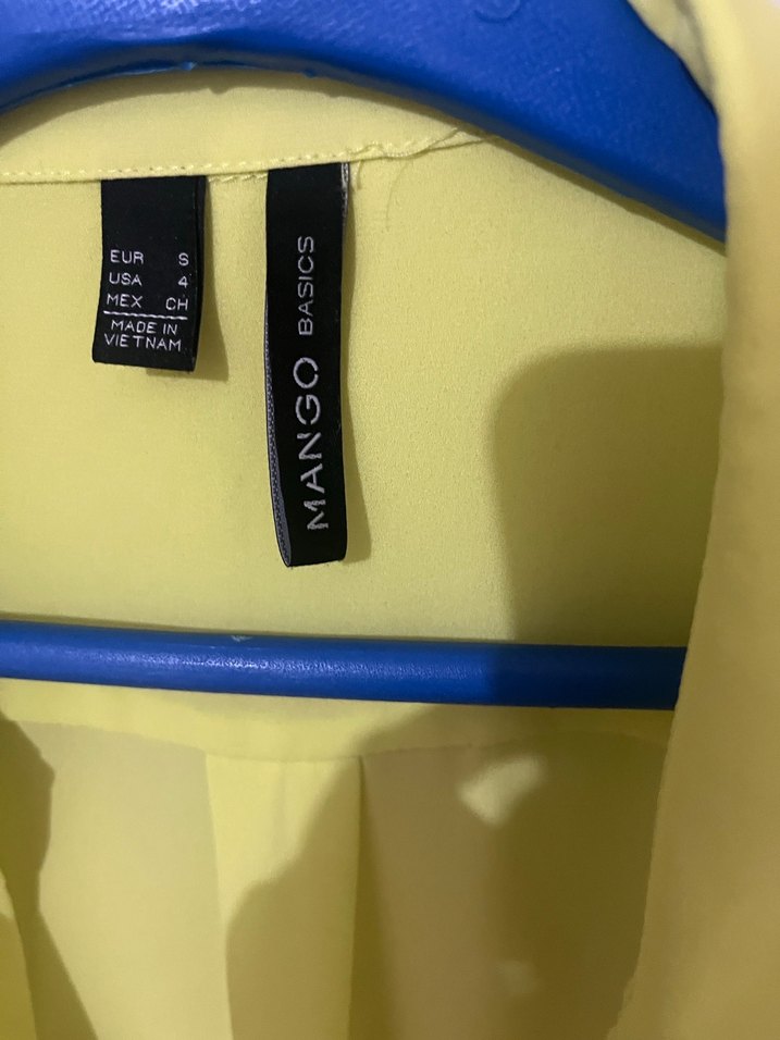 Mango Sarı Düğmeli Uzun Kollu Kadın Gömlek - Görsel 2