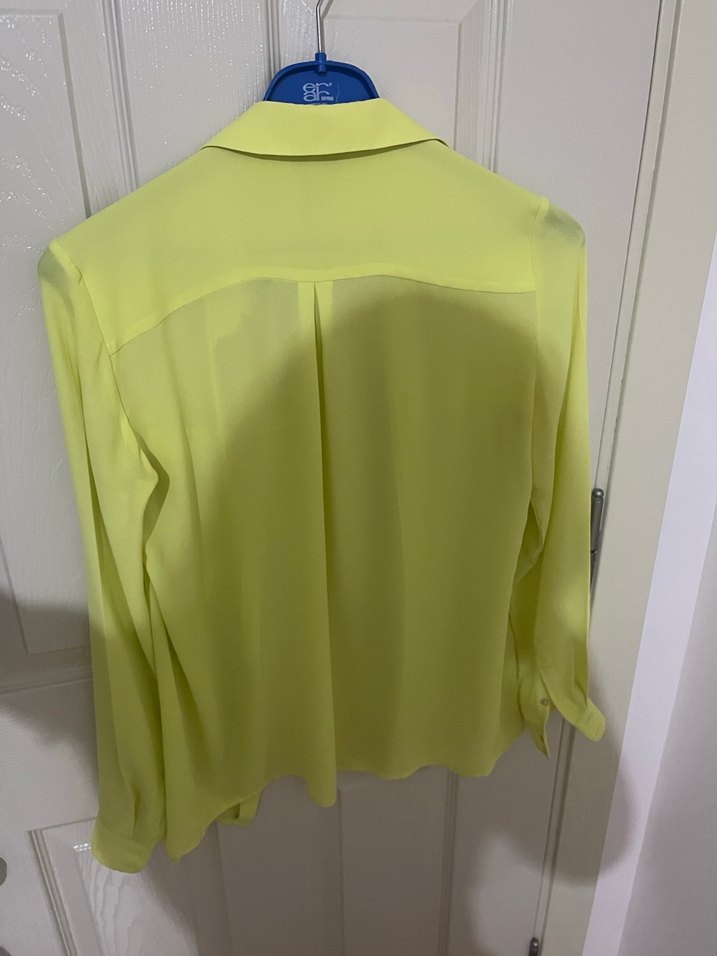 Mango Sarı Düğmeli Uzun Kollu Kadın Gömlek - Görsel 3