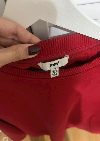 MAVİ Kırmızı Oversize Kadın Sweatshirt - Görsel 3