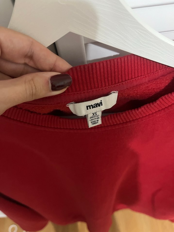 MAVİ Kırmızı Oversize Kadın Sweatshirt - Görsel 3