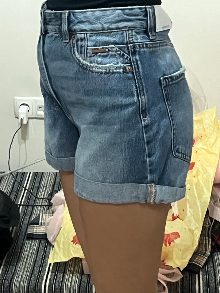 STRADIVARIUS   Kadın Mini Denim Şort - Görsel 3