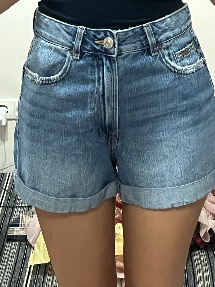 STRADIVARIUS   Kadın Mini Denim Şort - Görsel 2