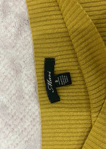 Sarı Kadın Triko Kısa Kollu Bluz - Görsel 3