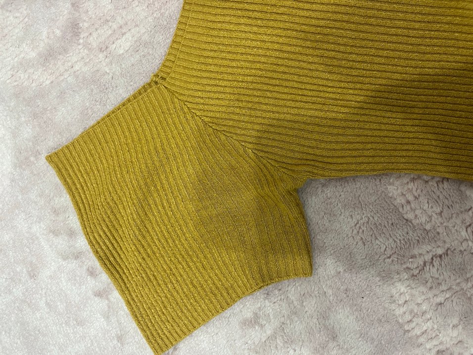 Sarı Kadın Triko Kısa Kollu Bluz - Görsel 2