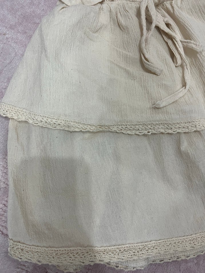 Bej Keten Askılı Bluz AMBAR - Görsel 3