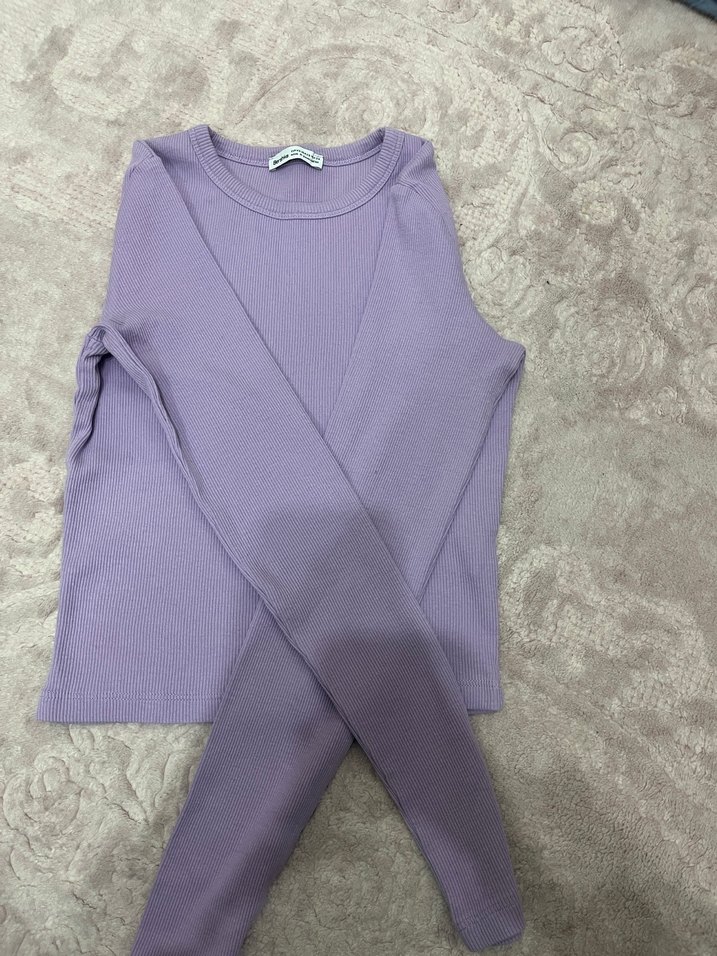 Bershka Uzun Kollu Lila Crop - Görsel 2