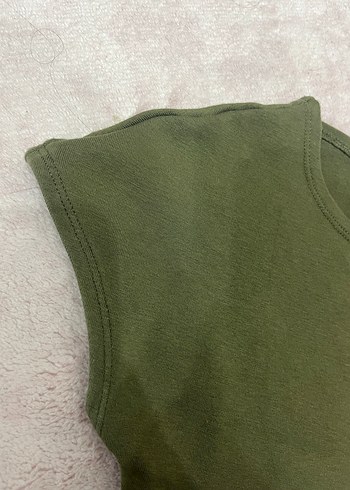 Zara Yeşil Kısa Kollu Basic Kadın Tişört - Görsel 3