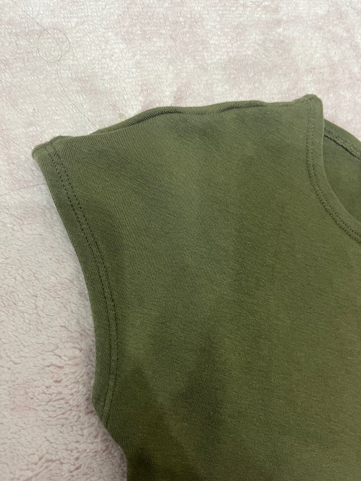 Zara Yeşil Kısa Kollu Basic Kadın Tişört - Görsel 3